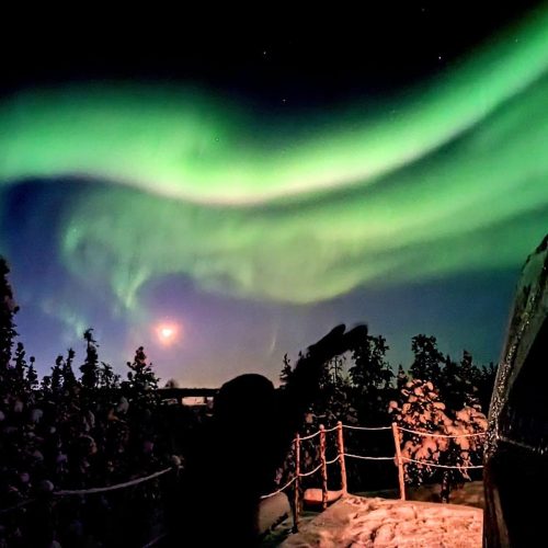 Aurora Borealis over the Sky Dome - North of 60 Aurora Adventures