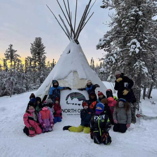 North of 60 Aurora Adventures tipi and group